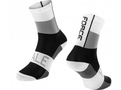 ponožky FORCE HALE, bílo-šedo-černé