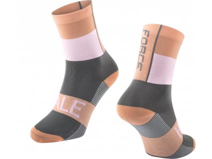 ponožky FORCE HALE, oranžovo-bílo-šedé