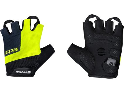 rukavice FORCE SECTOR gel, černo-fluo (Velikost L)