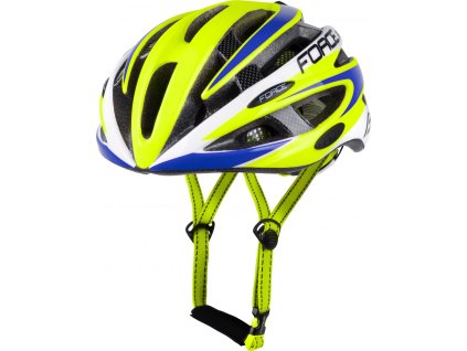 přilba FORCE ROAD, fluo-bílo-modrá (Velikost S-M)