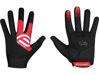 rukavice FORCE MTB POWER, černo-červené (Velikost L)