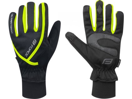 rukavice zimní FORCE ULTRA TECH, fluo (Velikost L)