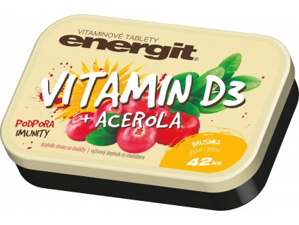 VITAR-Energit Vitamin D3, 42 tablet, brusinka