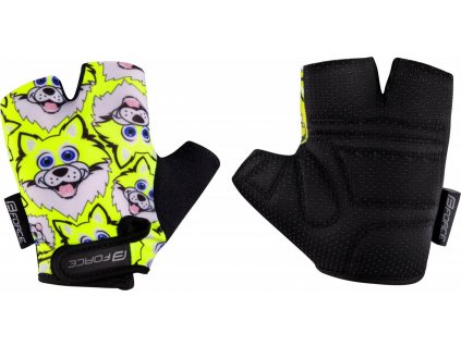 rukavice FORCE WOLFIE KID, fluo (Velikost L)