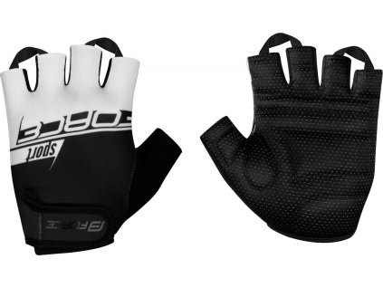 rukavice FORCE SPORT, černo-bílé (Velikost L)