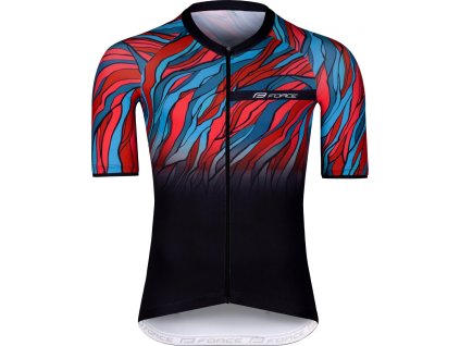 dres F LIFE kr. rukáv, černo-petrolej-červený (Velikost 3XL)