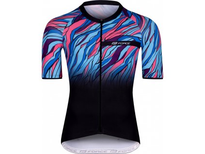 dres F LIFE kr. rukáv, černo-modro-růžový (Velikost L)