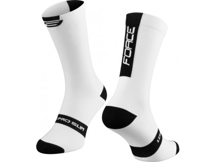 ponožky FORCE LONG PRO SLIM, bílo-černé (Velikost S-M/36-41)