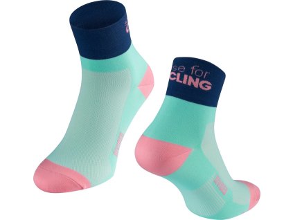 ponožky FORCE DIVIDED, modro-tyrkys-růž. (Velikost S-M/36-41)