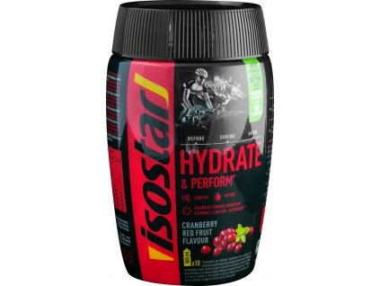 ISOSTAR Hydrate and Perform, dóza, 400 g brusinka