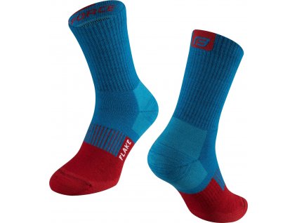 ponožky FORCE FLAKE termo, modro-červené