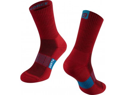ponožky FORCE NORTH termo, červeno-modré