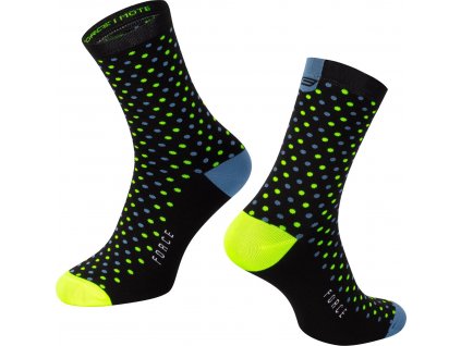 ponožky FORCE MOTE, černo-modro-fluo (Velikost S-M/36-41)