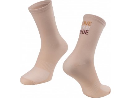 ponožky FORCE LOVE YOUR RIDE, krémové (Velikost S-M/36-41)