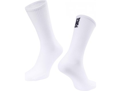 ponožky FORCE LONGER SLIM, bílé (Velikost L-XL/42-46)