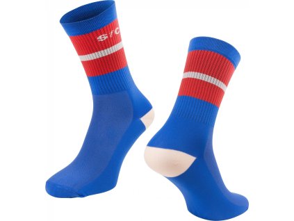 ponožky FORCE STRIPE dlouhé, modré (Velikost S-M/36-41)