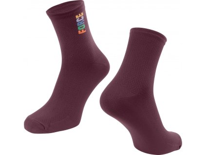 ponožky FORCE COLOUR krátké, vínové (Velikost L-XL/42-46)