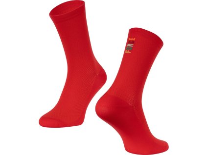 ponožky FORCE COLOUR dlouhé, červené (Velikost S-M/36-41)