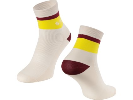 ponožky FORCE STRIPE krátké, krém-žluté (Velikost S-M/36-41)