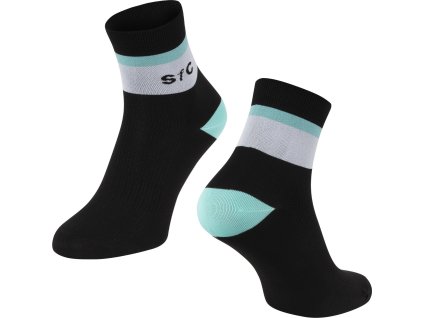 ponožky FORCE STRIPE krátké, černé (Velikost S-M/36-41)