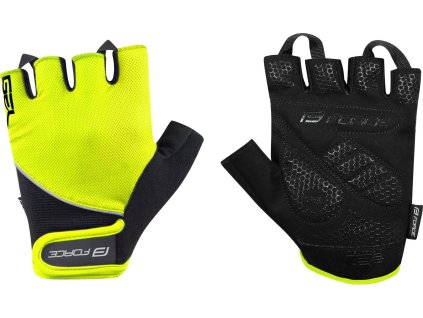 rukavice FORCE GEL, fluo-černé (Velikost L)