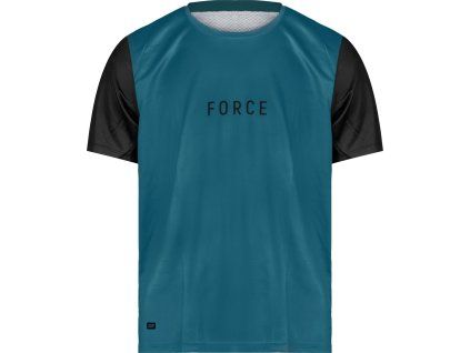 dres FORCE MTB RULES kr. rukáv, modrý (Velikost L)
