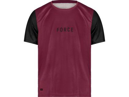 dres FORCE MTB RULES kr. rukáv, bordó (Velikost 3XL)