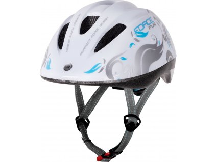 přilba FORCE FUN FLOWERS dětská, bílo-šedo-modrá (Velikost S)