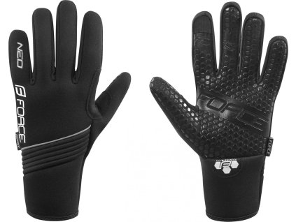 rukavice neoprén FORCE NEO, černé (Velikost L)