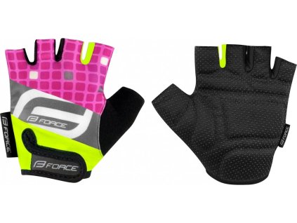 rukavice F SQUARE KID, fluo-růžové