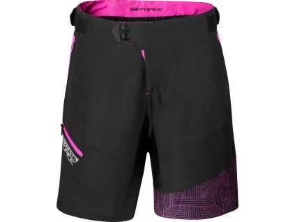 kraťasy F STORM LADY odnímatelná vl, črn-růžové (Velikost L)