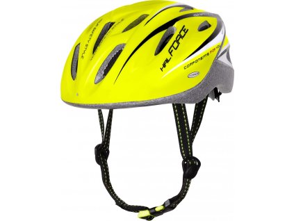 přilba FORCE HAL, fluo-černá (Velikost S-M)