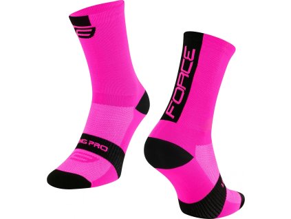 ponožky FORCE LONG PRO, růžovo-černé (Velikost S-M/36-41)