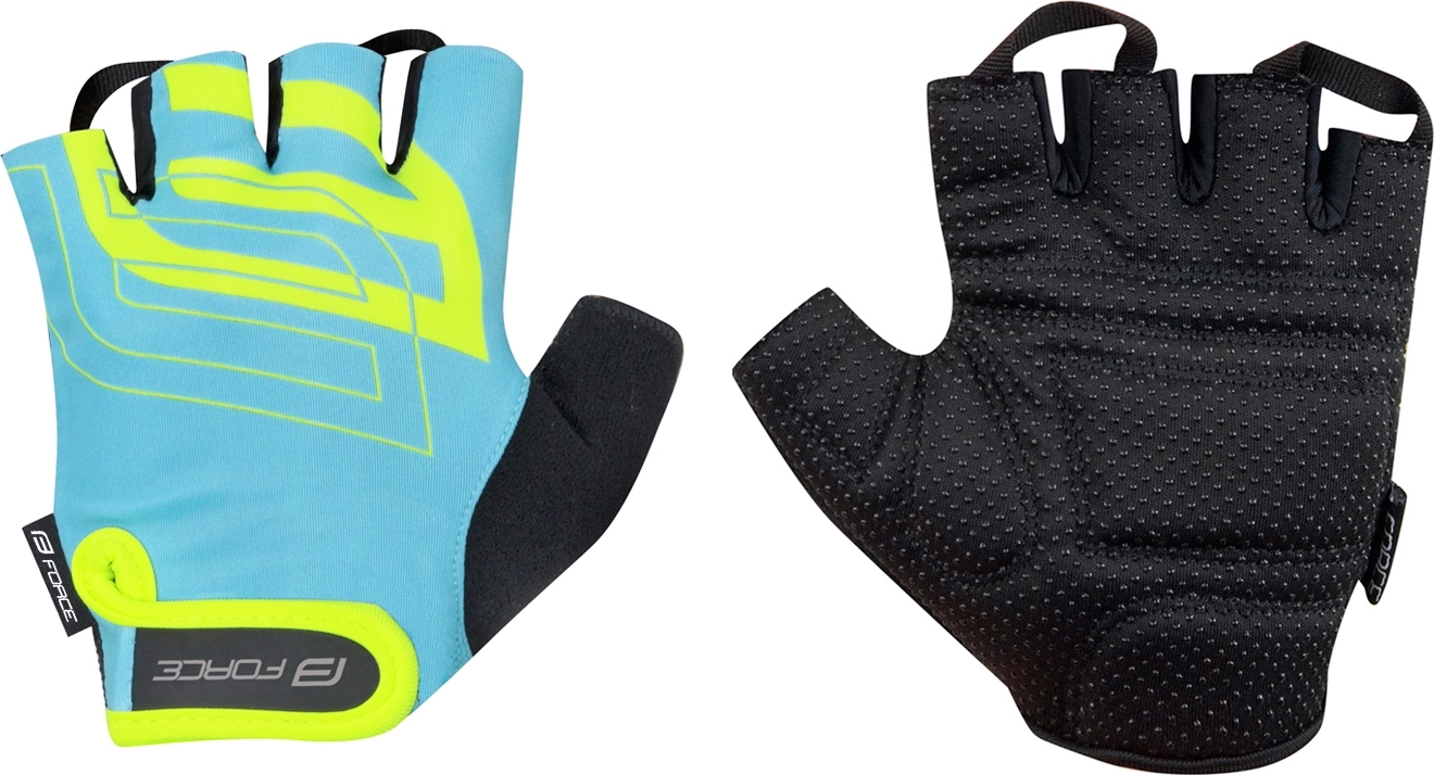 rukavice FORCE SPORT, modro-fluo Velikost: M