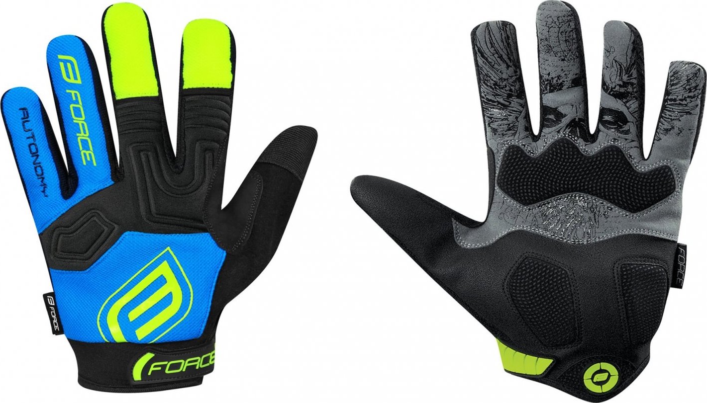 rukavice FORCE KID MTB AUTONOMY, černo-modré Velikost: L