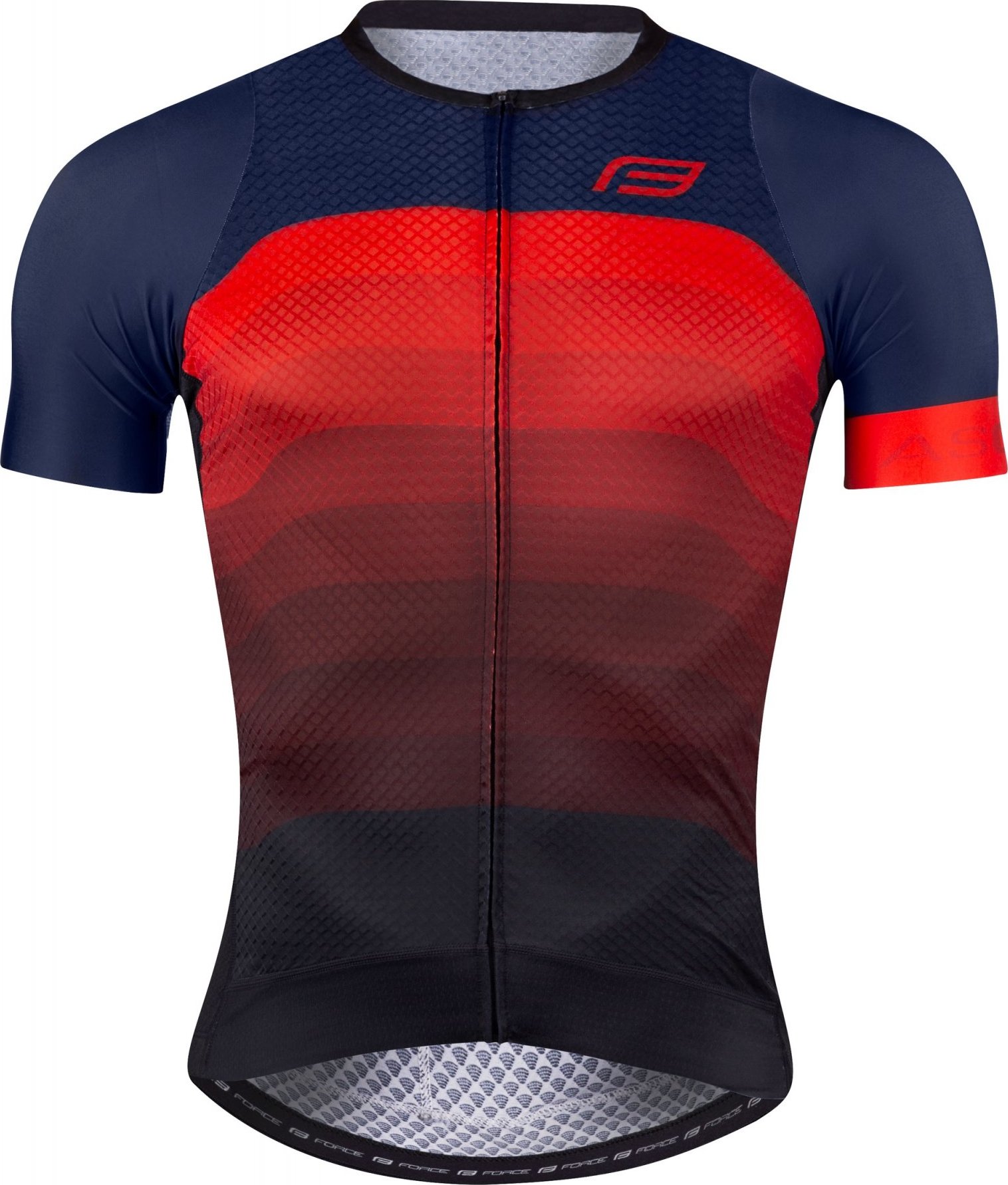 FORCE dres F ASCENT, krátký rukáv,modro-červený Velikost: L