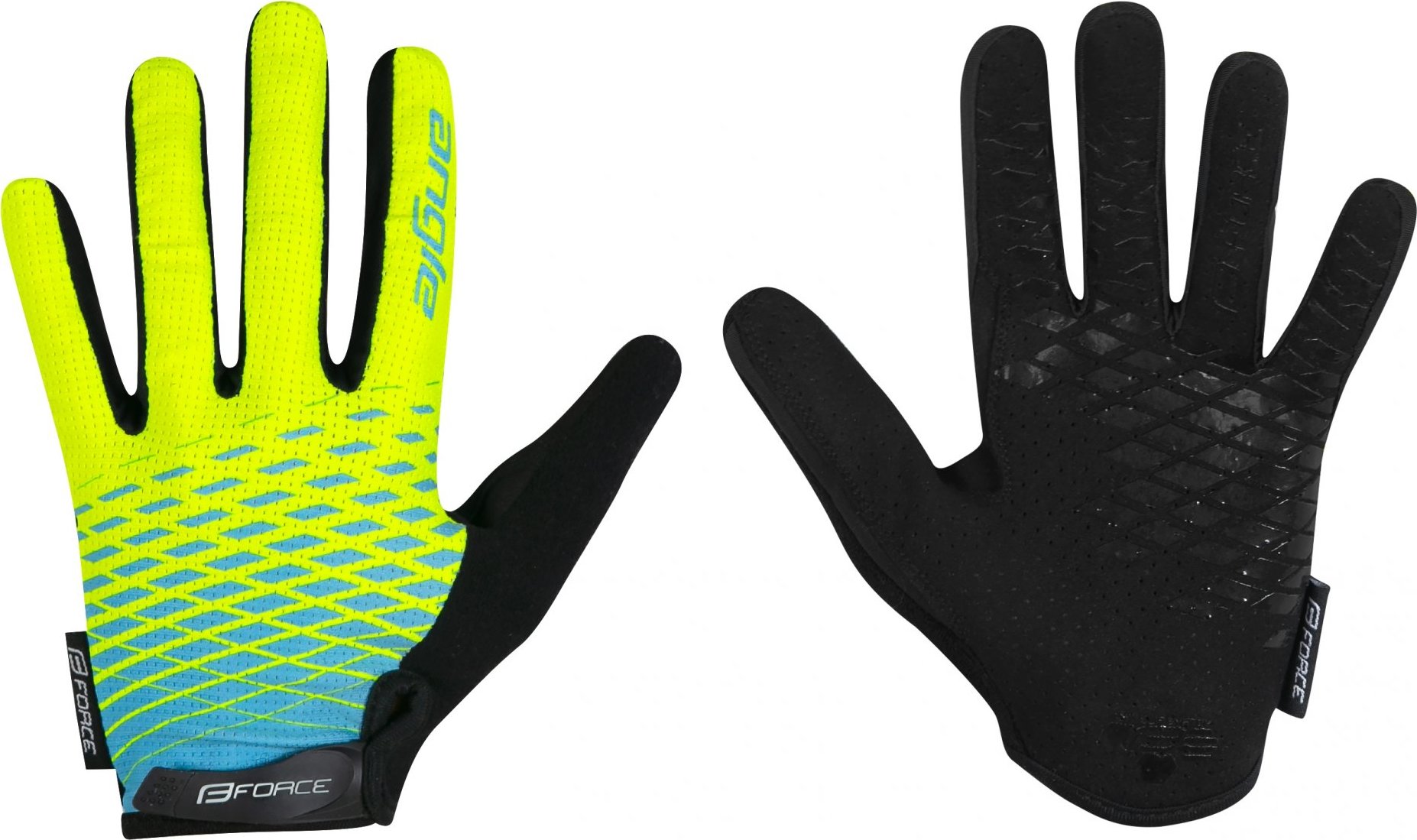 rukavice FORCE MTB ANGLE letní, fluo-modré Velikost: XXL