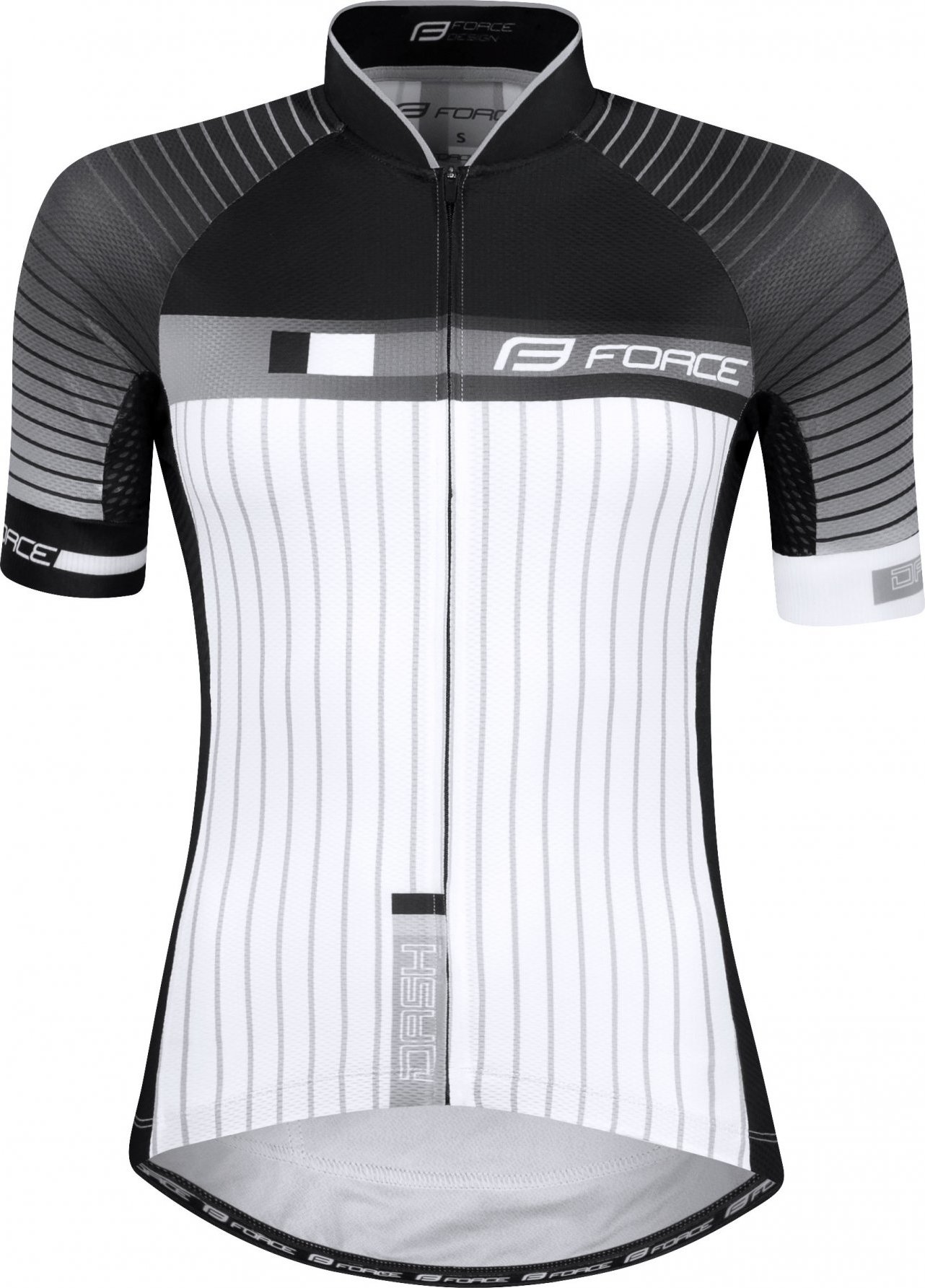 dres FORCE DASH LADY krátký rukáv, černo-bílý Velikost: L