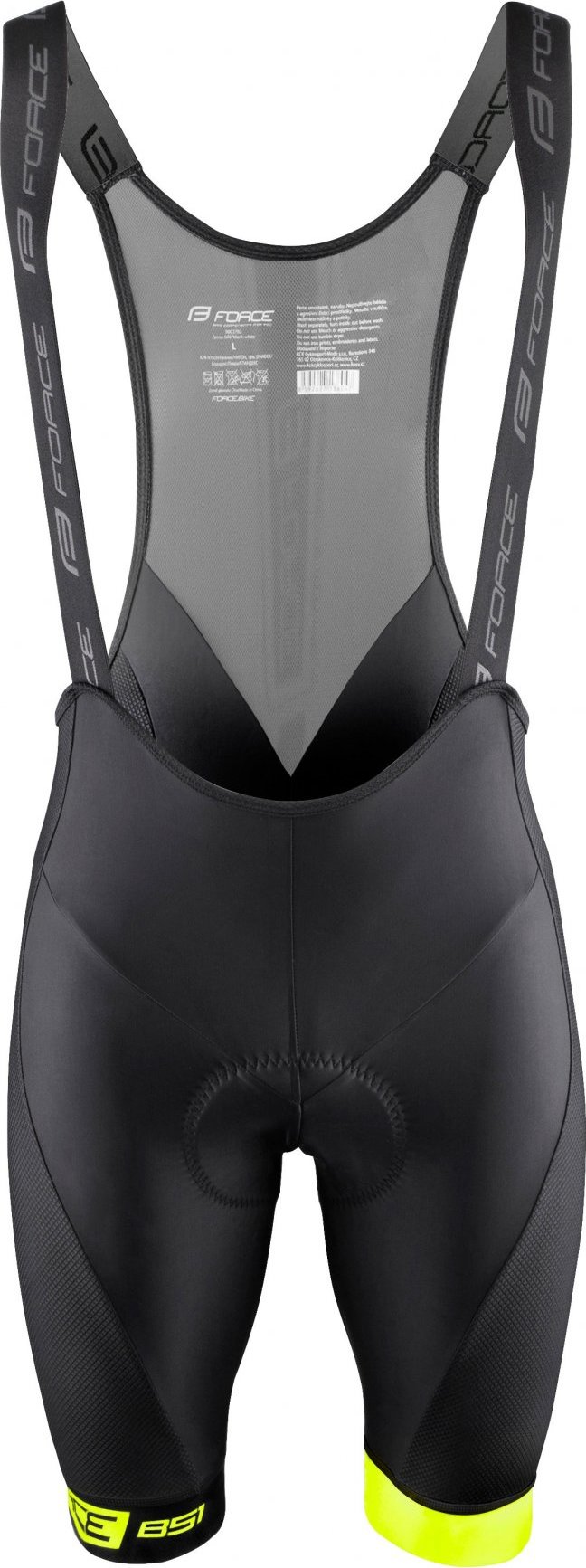 FORCE kraťasy F B51 se šráky a vložkou,černo-fluo Velikost: S