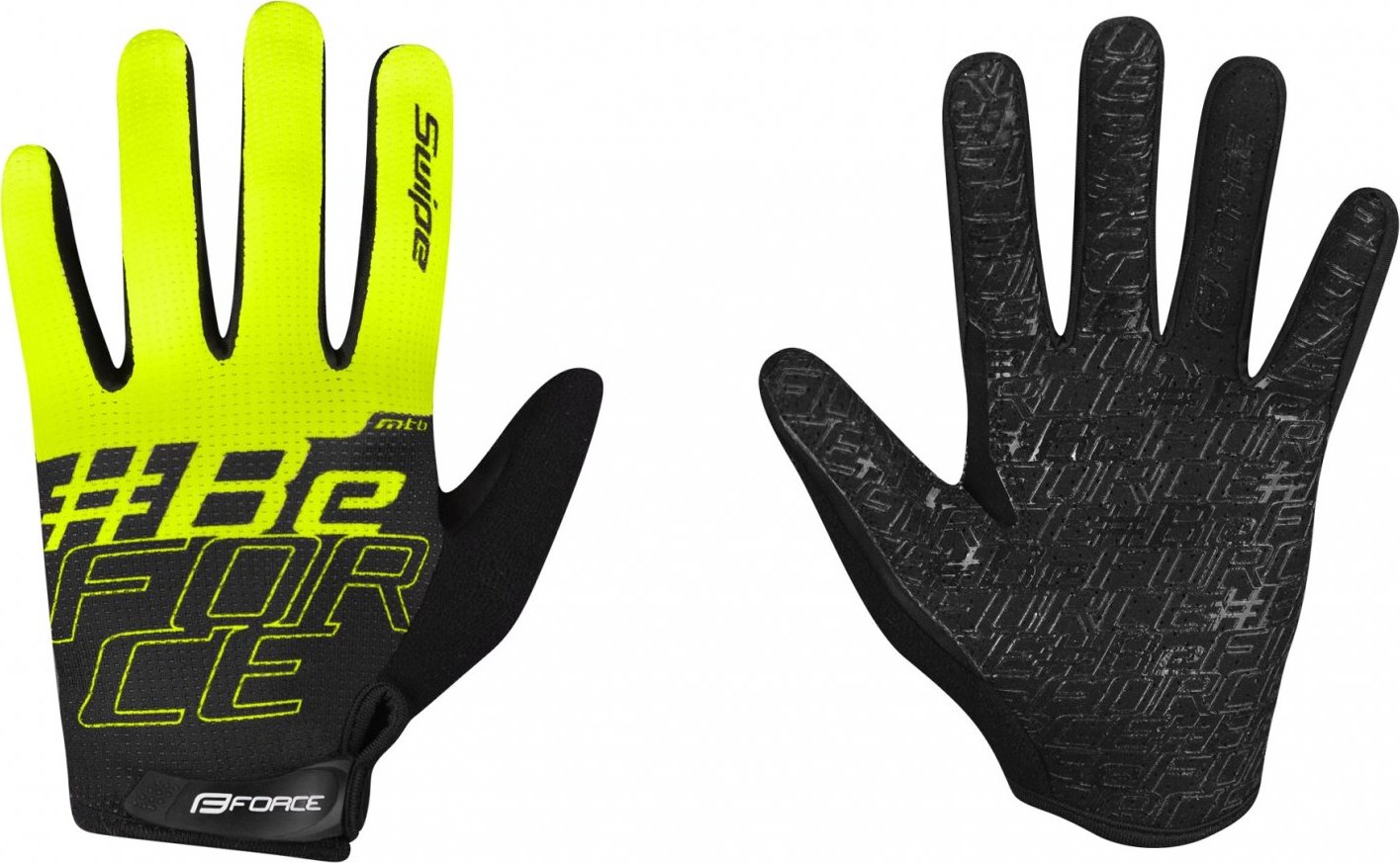 rukavice FORCE KID MTB SWIPE letní,černo-fluo Velikost: M
