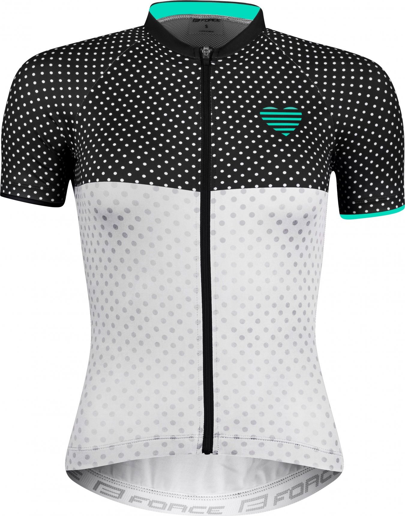 FORCE dres F POINTS LADY kr. rukáv, črn-bílo-tyrkys Velikost: M