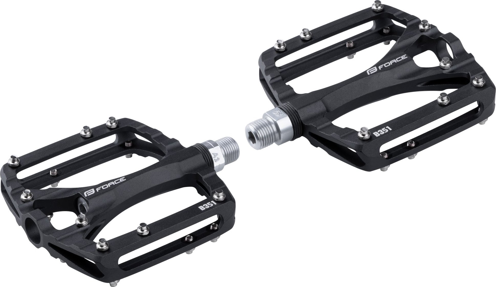 pedály FORCE SWING hliníkové, prům. ložiska, černé