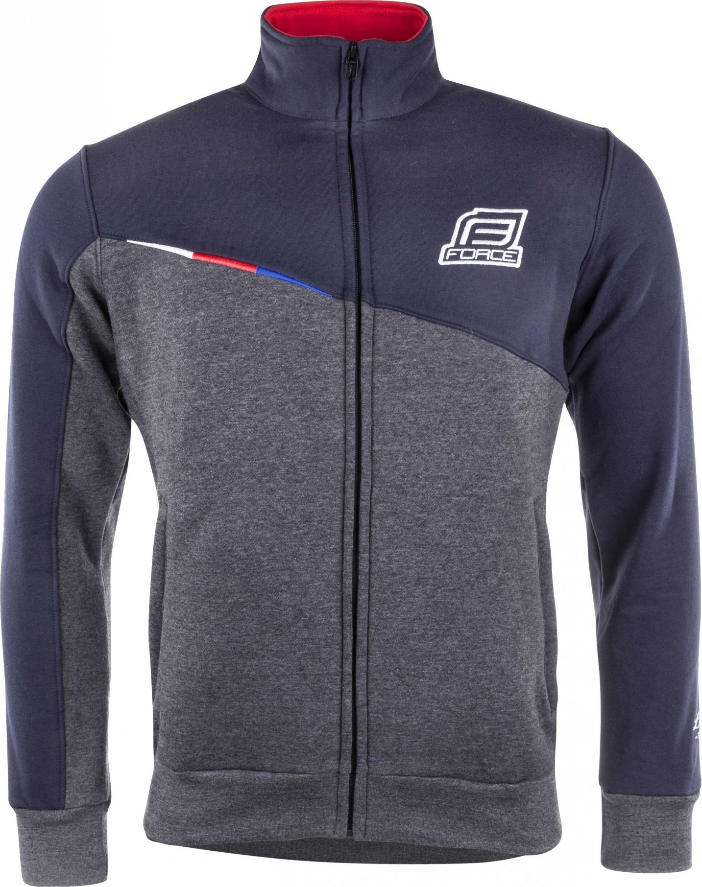 mikina FORCE LEADER celorozepínací, šedo-modrá Velikost: XL