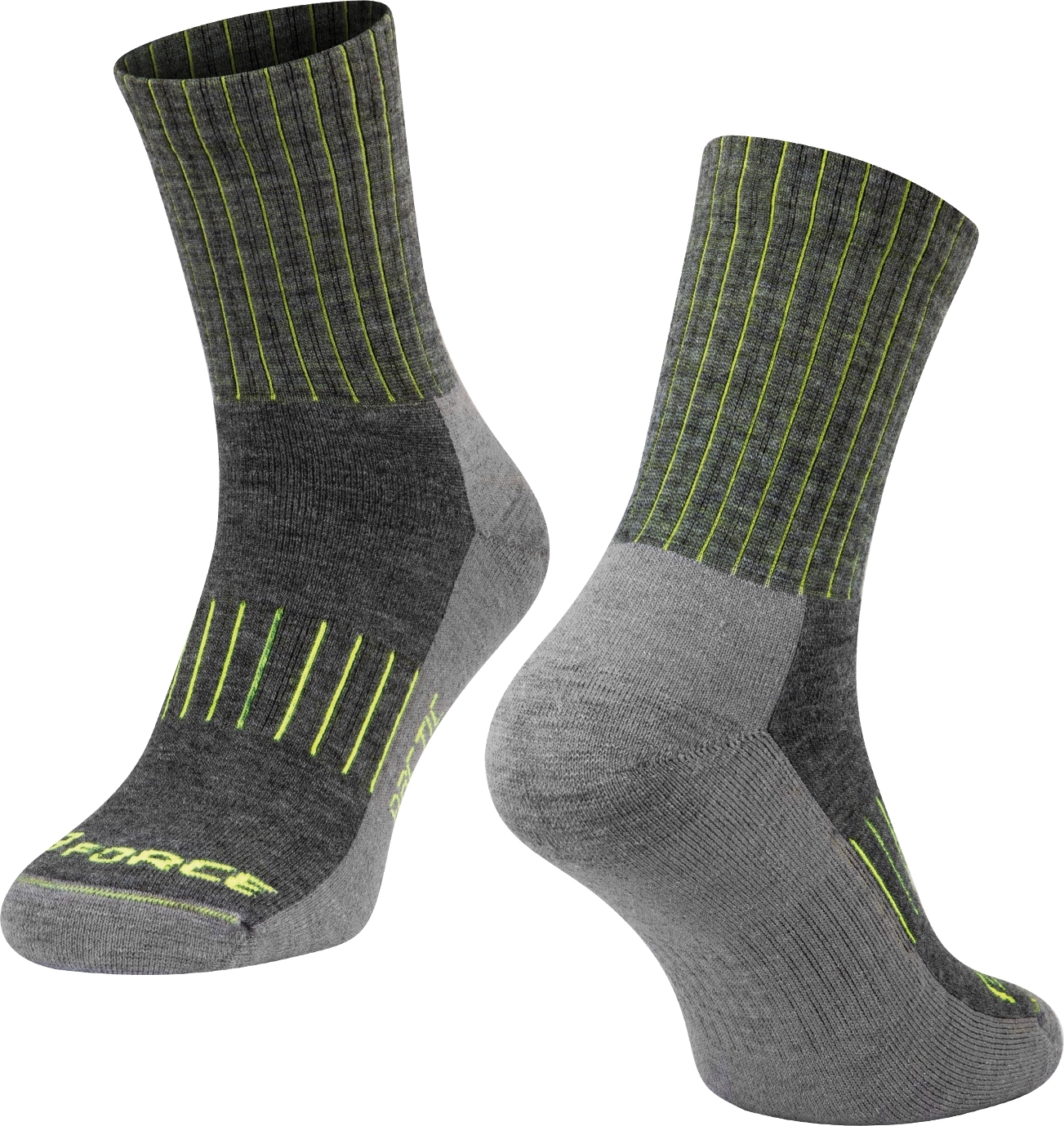 ponožky FORCE ARCTIC, šedo-fluo Velikost: S-M/36-41