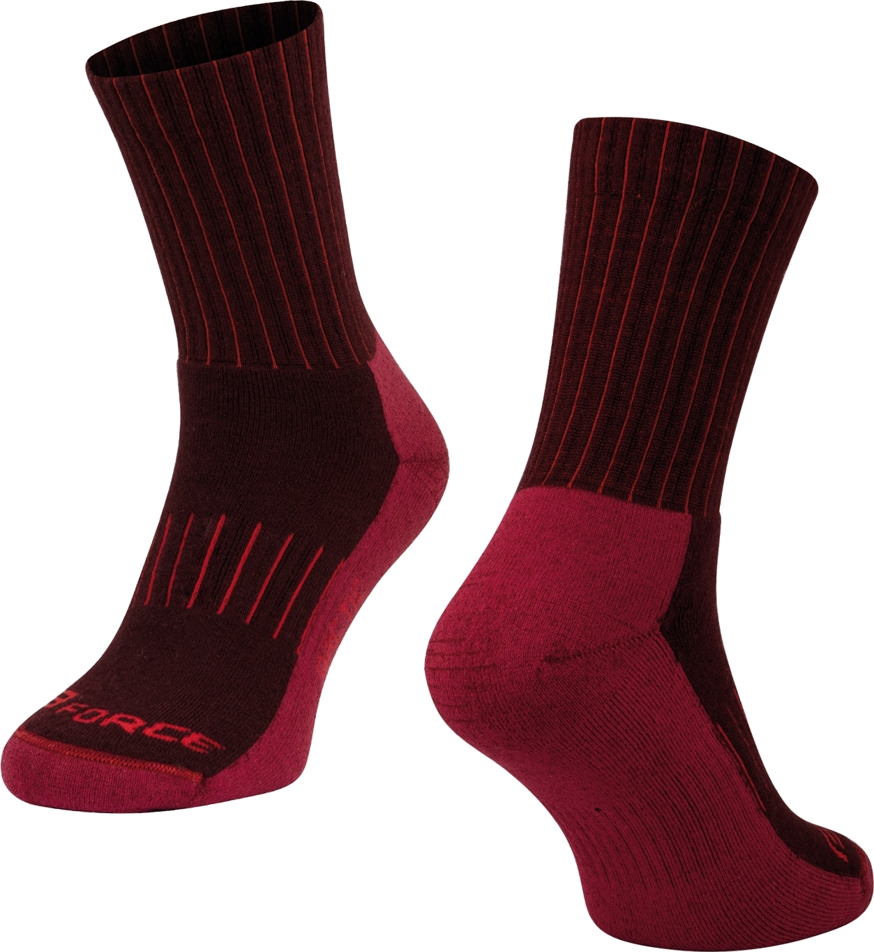 ponožky FORCE ARCTIC, bordó-červené Velikost: S-M/36-41