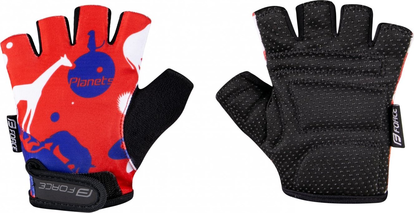 rukavice FORCE PLANETS KID, červeno-modré Velikost: L