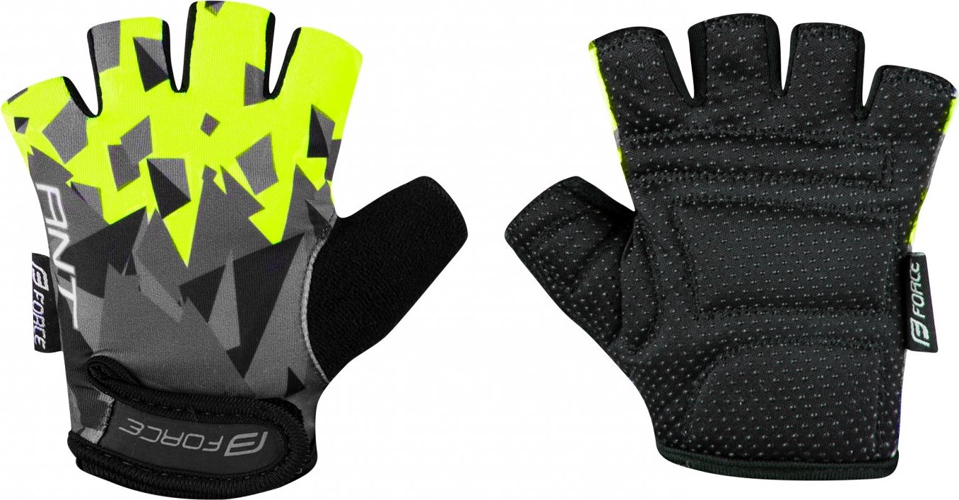 rukavice FORCE ANT KID, šedo-fluo Velikost: XL