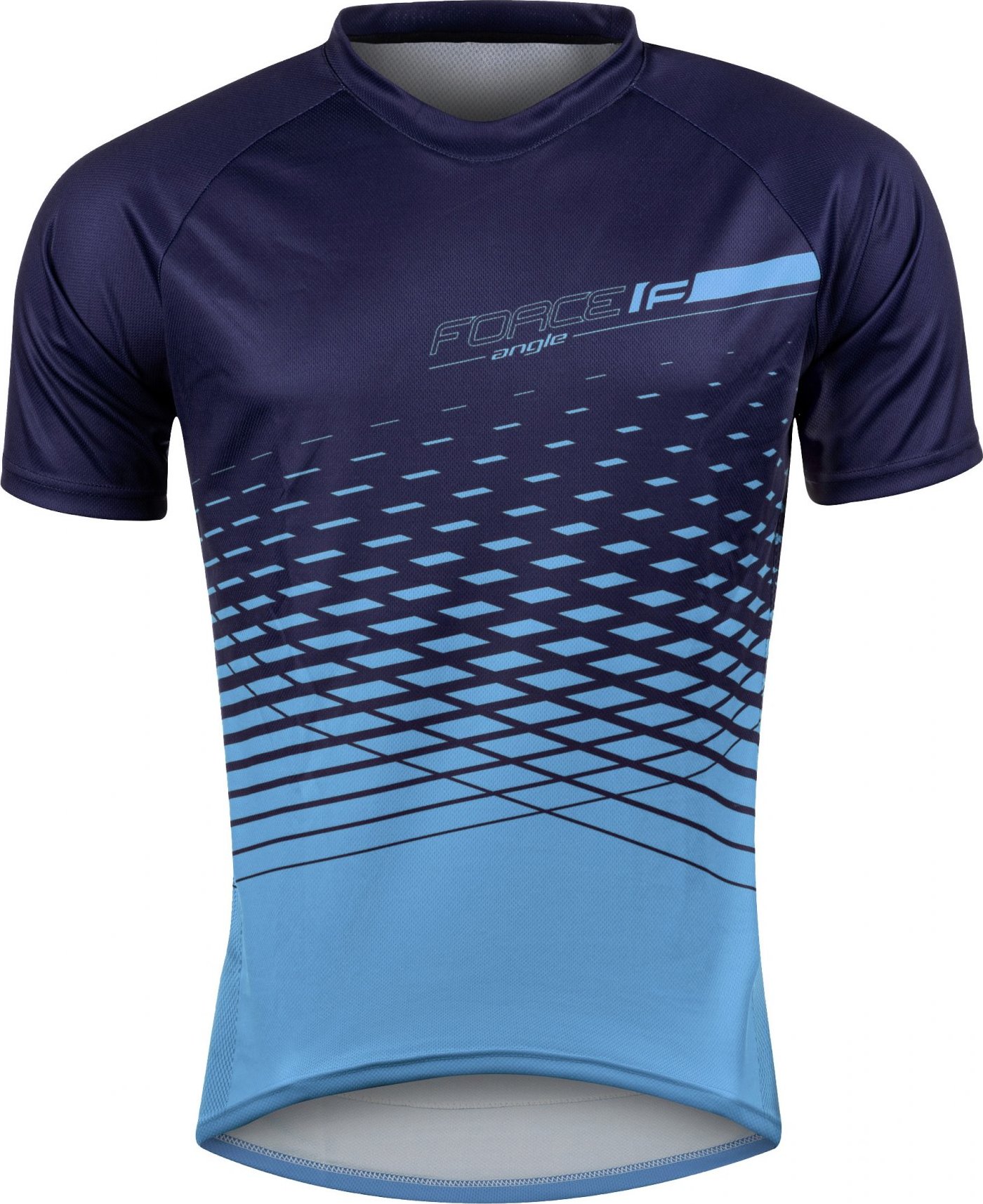 dres FORCE MTB ANGLE kr. rukáv, modrý Velikost: XS