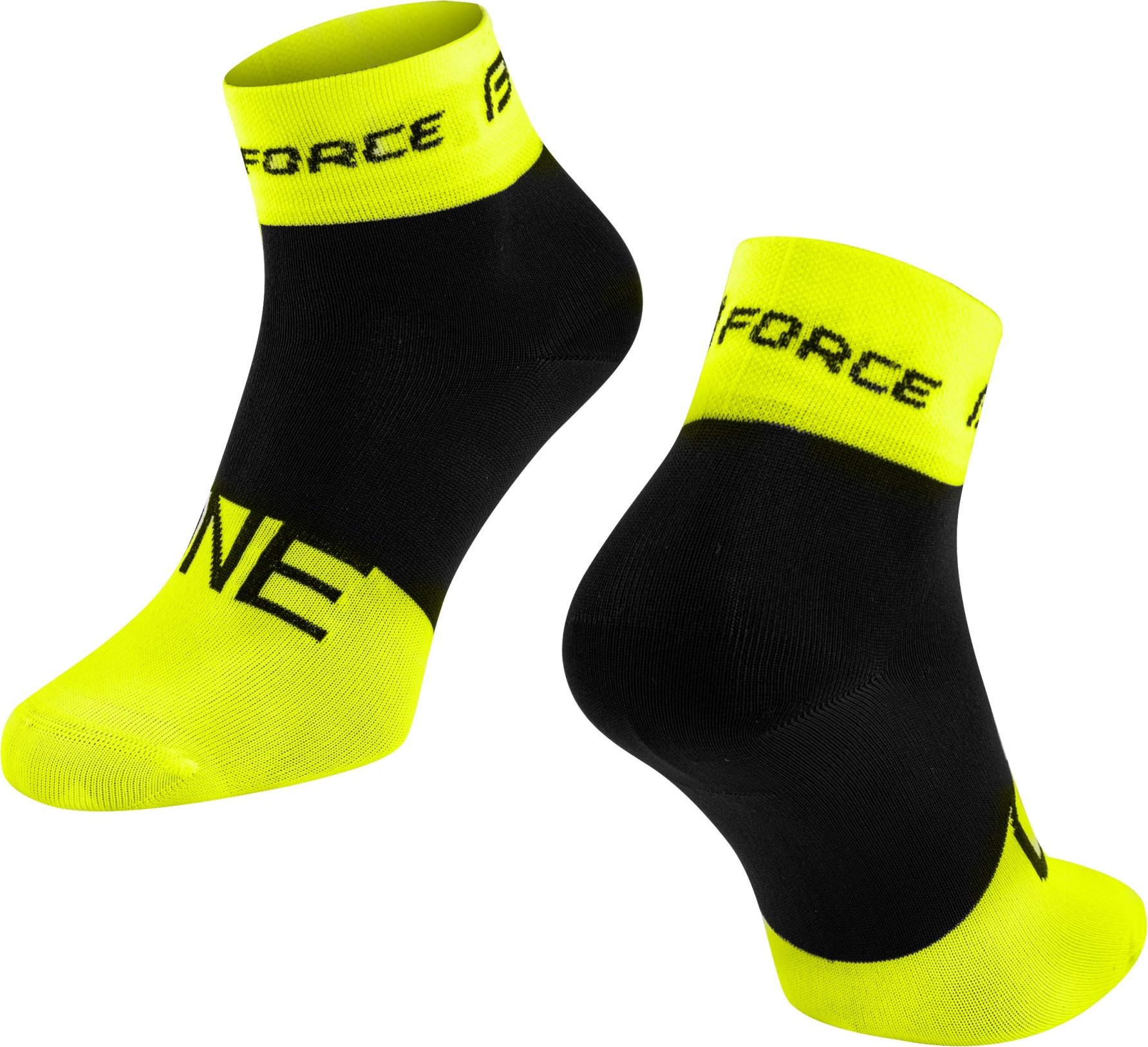 ponožky FORCE ONE, fluo-černé Velikost: S-M/36-41