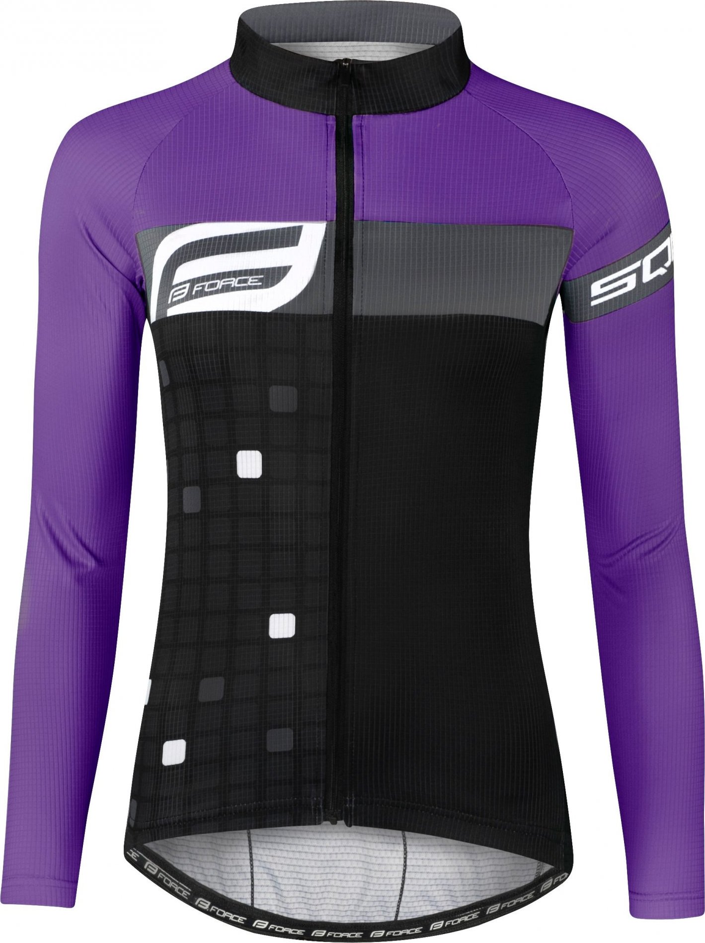 FORCE dres F SQUARE LADY dl. rukáv, černo-fialový Velikost: L
